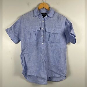 J. Crew Baird McNutt Irish linen chambray top size 0